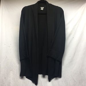 Ann Taylor black open front cardigan